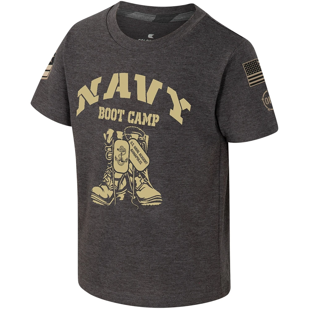 T-shirt du camp d'entraînement d'appréciation militaire OHT pour tout-petits Colosseum Charcoal Navy Midshipmen