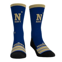 Chaussettes unisexes Rock Em Crew à rayures bleu marine Midshipmen Gametime