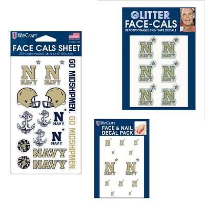 WinCraft Navy Midshipmen 4" x 7" Waterless Tattoos Set