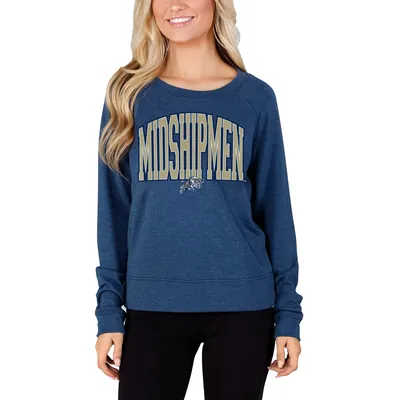 Navy Midshipmen Concepts Sport Women's Mainstream Terry Long Sleeve T-Shirt