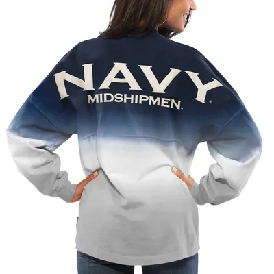Navy Midshipmen Women's Ombre Long Sleeve Dip-Dyed Spirit Jersey