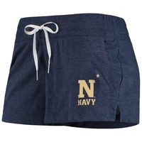 Women's Under Armour Heathered Navy Midshipmen Performance Cotton Shorts