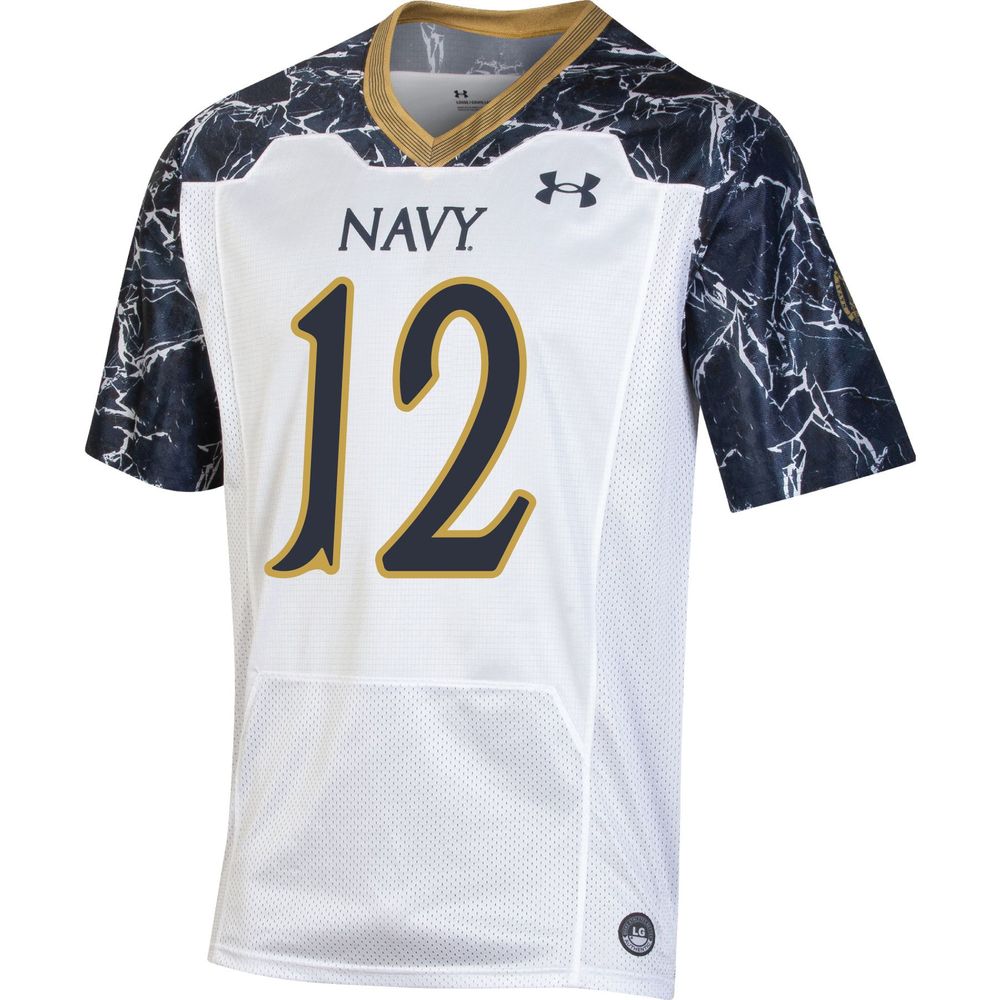 Women's Under Armour #12 White/Navy Navy Midshipmen 175 Years Special Game Replica Jersey