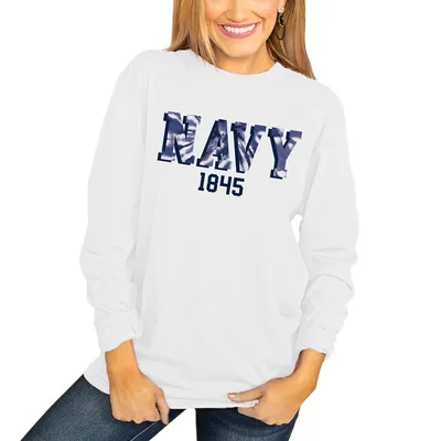 Navy Midshipmen Women's No Time to Tie Dye Long Sleeve T-Shirt - White