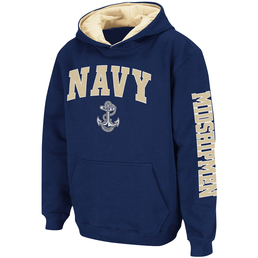 Youth Colosseum Navy Midshipmen 2-Hit Team Pullover Hoodie