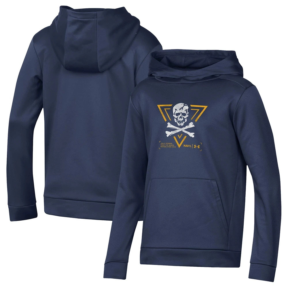 Sweat à capuche pour jeunes Under Armour Navy Midshipmen 2024 Rivalry