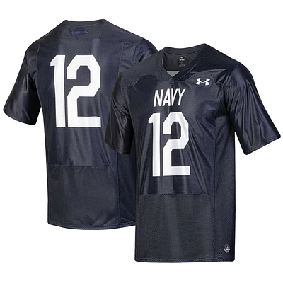 Maillot de football réplique pour jeunes Under Armour #12 Navy Midshipmen Silent Service