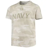 Youth Under Armour Tan Navy Midshipmen Camo Logo T-Shirt