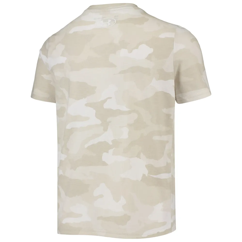 Youth Under Armour Tan Navy Midshipmen Camo Logo T-Shirt