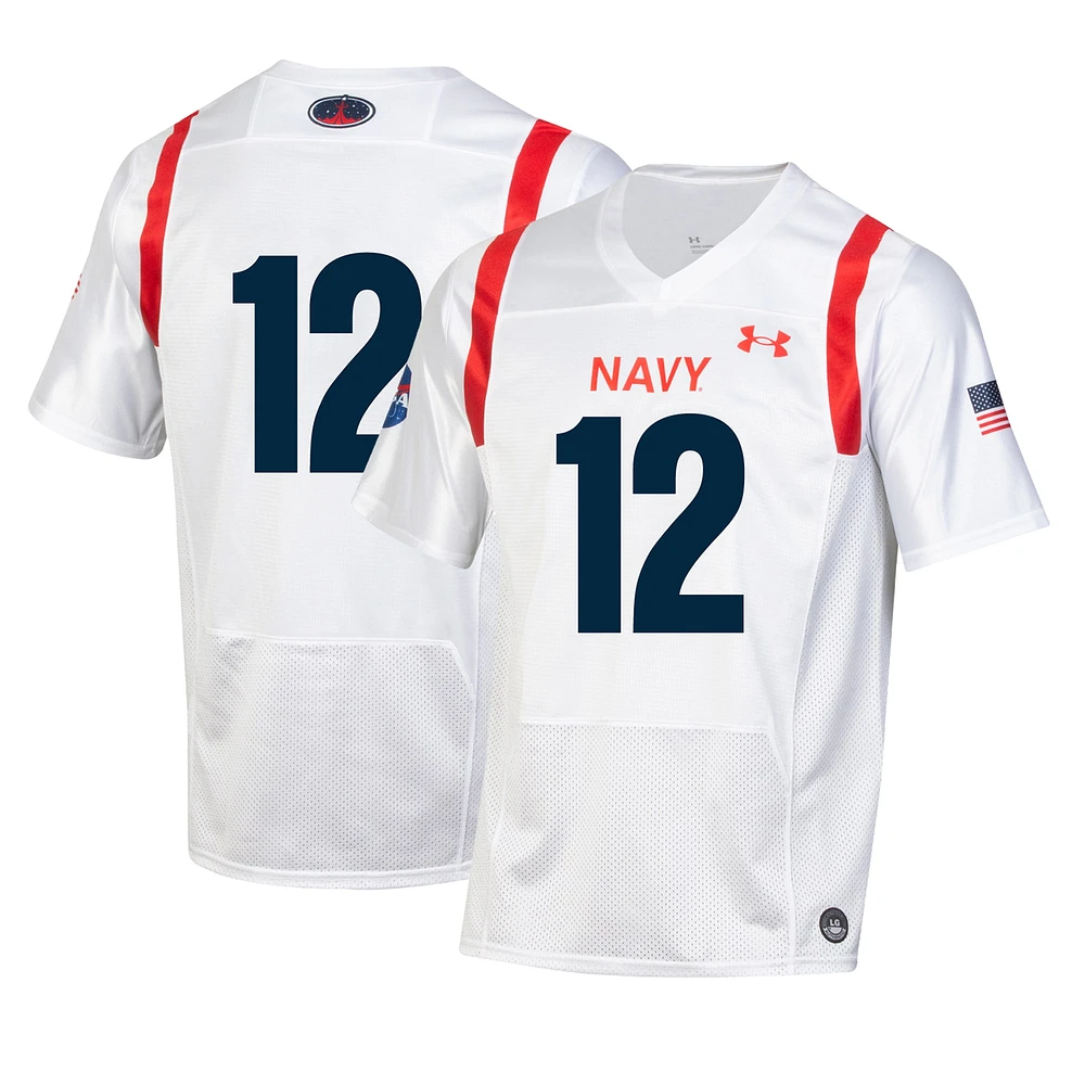 Maillot enfant Under Armour White Navy Midshipmen 2022 Réplique des Jeux Spéciaux