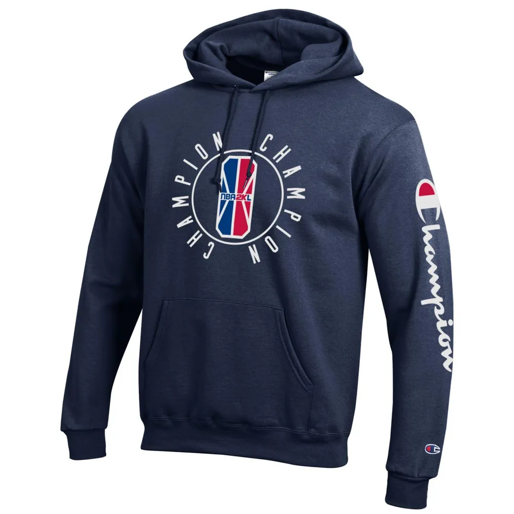 Sweat à capuche unisexe Champion Navy NBA 2K League In-Game Logo Powerblend