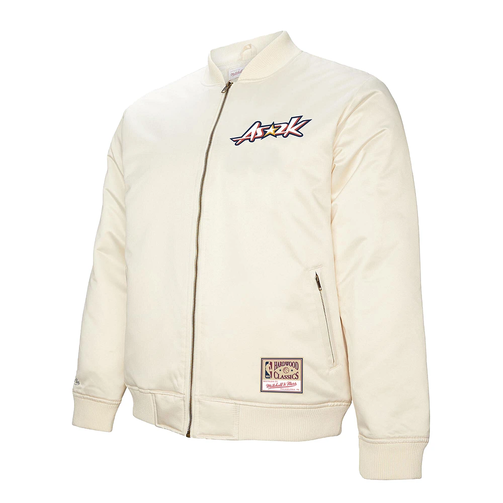 Men's Mitchell & Ness  Cream 2000 NBA All-Star Game Full-Zip Satin Jacket