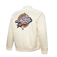 Men's Mitchell & Ness  Cream 2000 NBA All-Star Game Full-Zip Satin Jacket