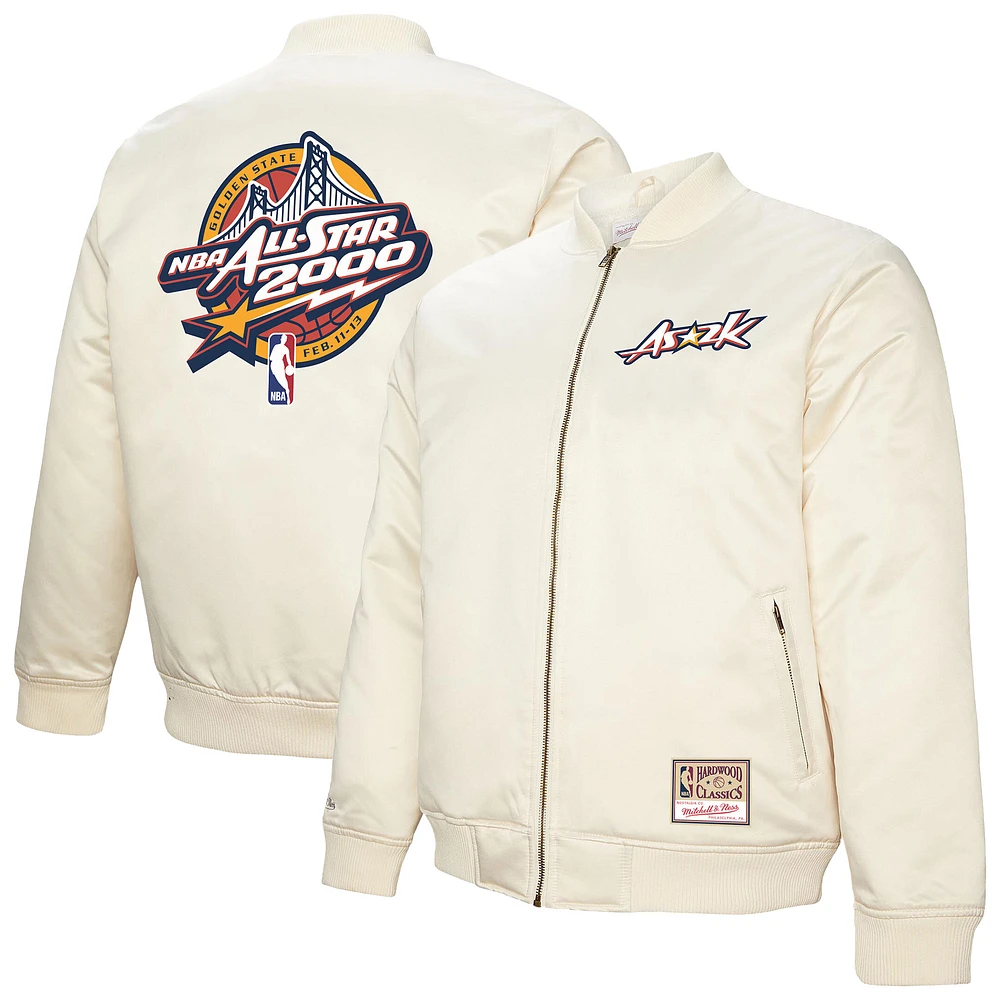 Men's Mitchell & Ness Cream 2000 NBA All-Star Game Full-Zip Satin Jacket