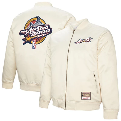 Men's Mitchell & Ness  Cream 2000 NBA All-Star Game Full-Zip Satin Jacket