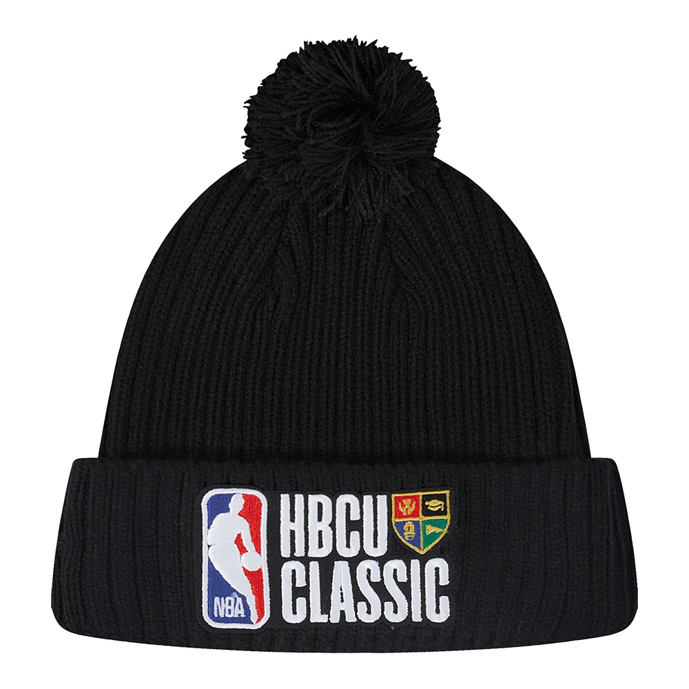 Men's Pro Standard  Black 2025 NBA All-Star Game x HBCU Cuff Knit Hat with Pom