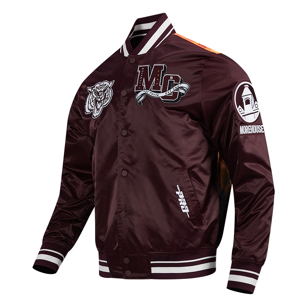 Men's Pro Standard  Wine All Star x HBCU Classic Full-Snap Satin Jacket