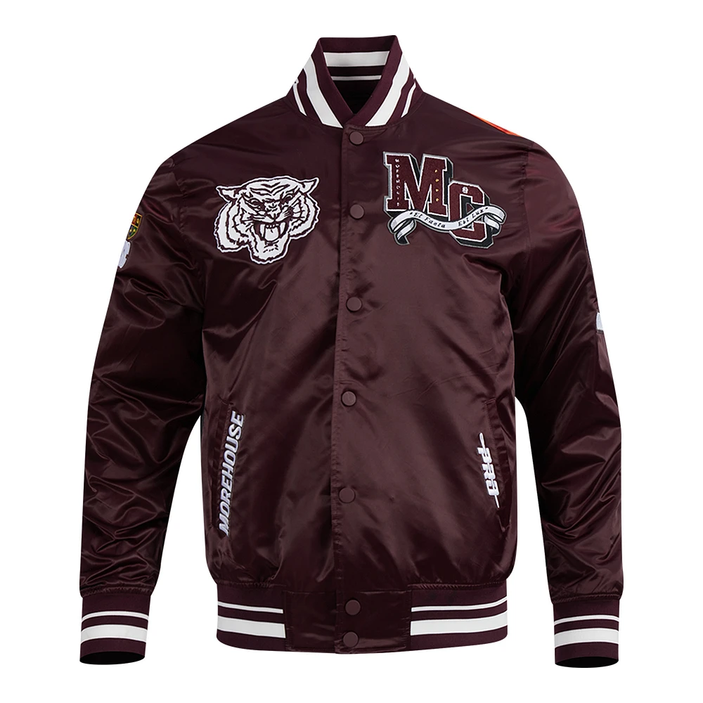 Men's Pro Standard  Wine All Star x HBCU Classic Full-Snap Satin Jacket