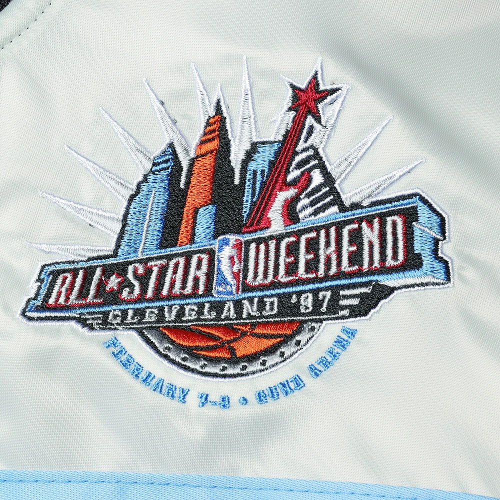 Men's Mitchell & Ness Black Big Tall Hardwood Classics 1997 NBA All-Star Game Heavyweight Satin Full-Snap Jacket