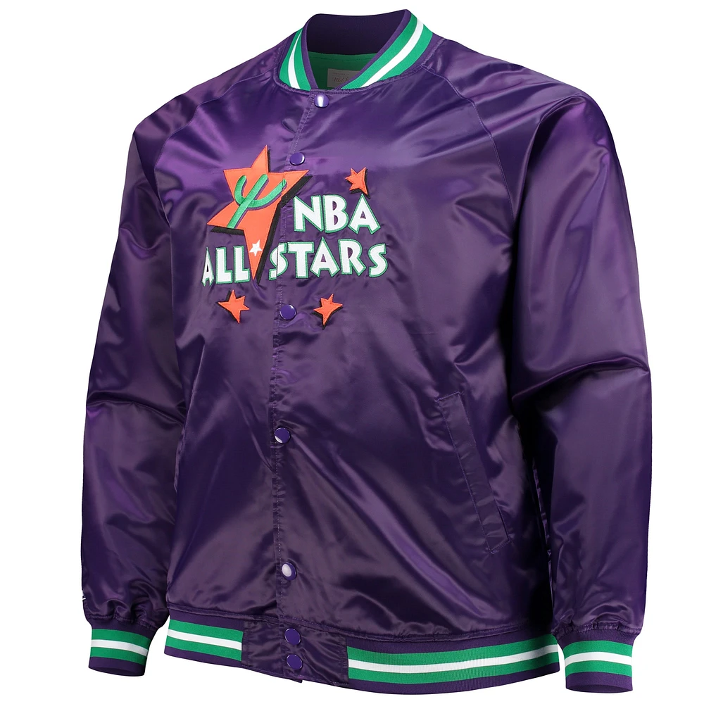 Mitchell & Ness pour homme Big Tall 1995 NBA All-Star Game Hardwood Classics Satin Full-Snap Jacket