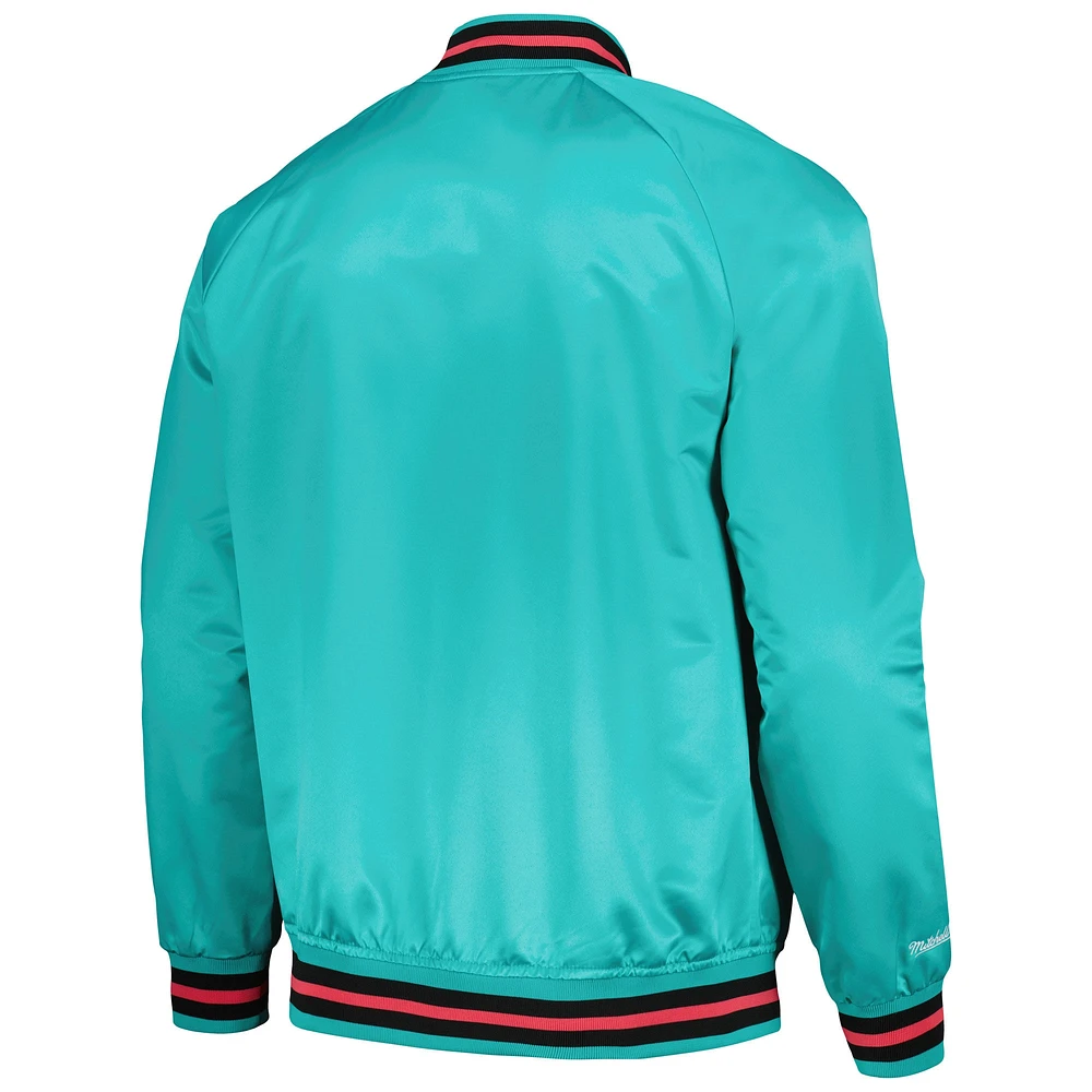 Men's Mitchell & Ness Teal Hardwood Classics 1996 NBA All-Star Game Throwback Wordmark Raglan Full-Snap Jacket