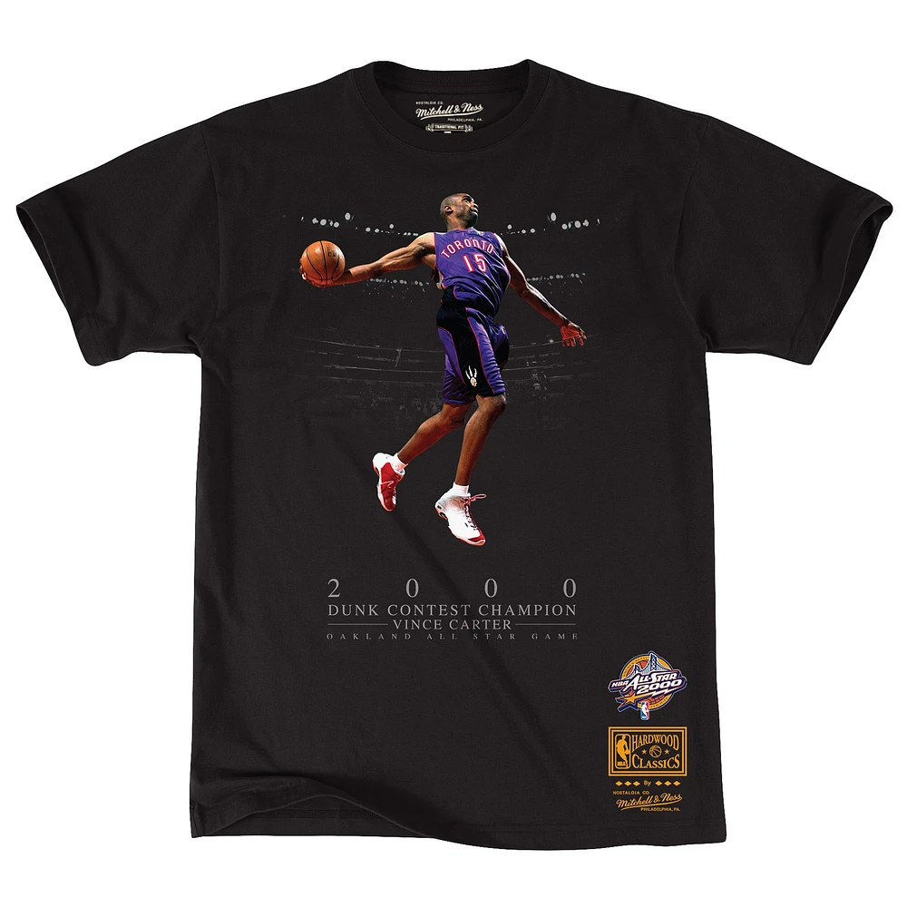 Men's Mitchell & Ness Vince Carter Black 2000 NBA All-Star Game Hardwood Classic Slam Dunk Contest Champion T-Shirt