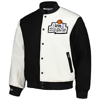 Men's Mitchell & Ness x Just Don Black/White NBA I Love This Game! Full-Snap Jacket