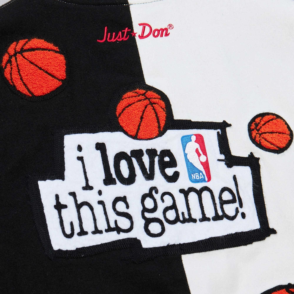 Mitchell & Ness x Just Don Noir/Blanc NBA J'adore ce jeu ! Veste à boutons-pression