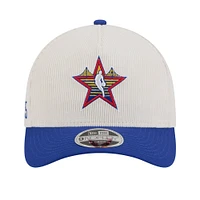 Men's New Era White/Royal 2025 NBA All-Star Game Big Star Corduroy A-Frame 9FORTY Adjustable Hat