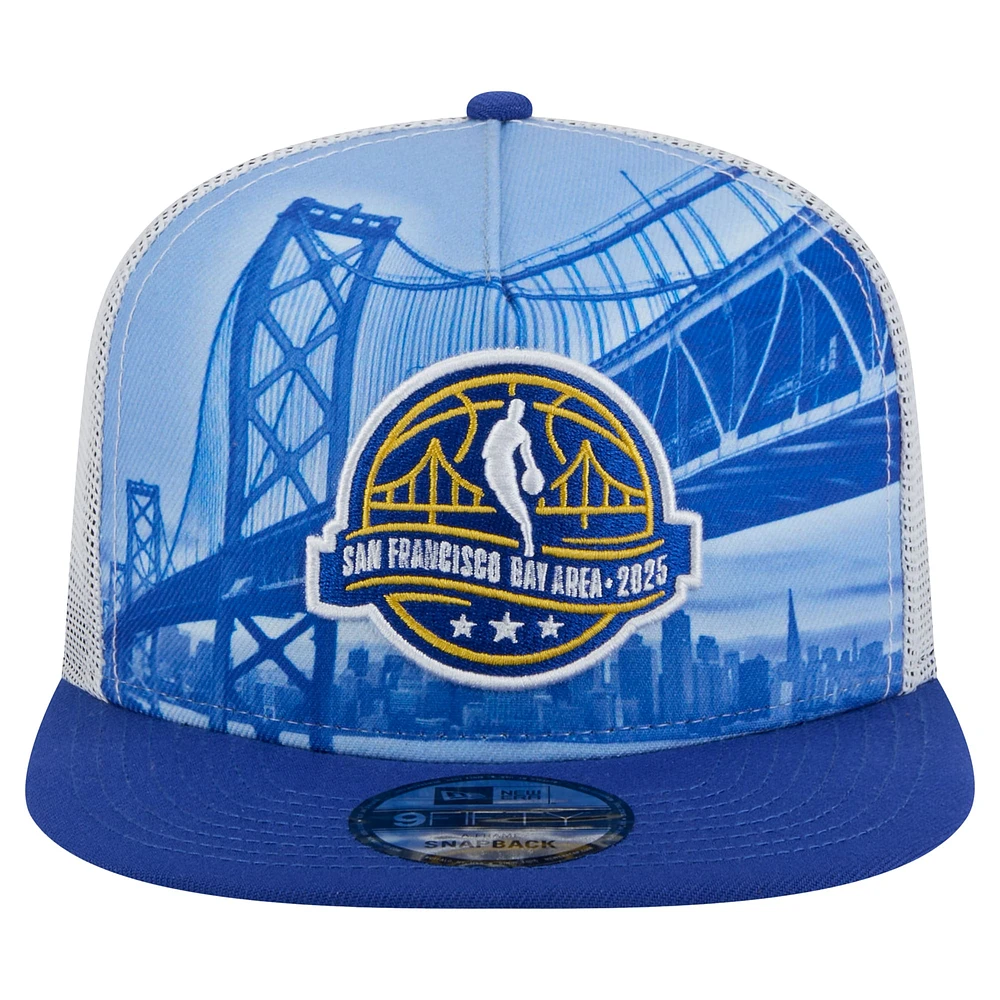 Men's New Era White/Royal 2025 NBA All-Star Game Scenic Golden Gate A-Frame 9FIFTY Snapback Hat