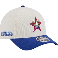 Casquette ajustable en velours côtelé Big Star A-Frame 9FORTY NBA All-Star Game 2025 pour homme New Era blanche/bleu marine