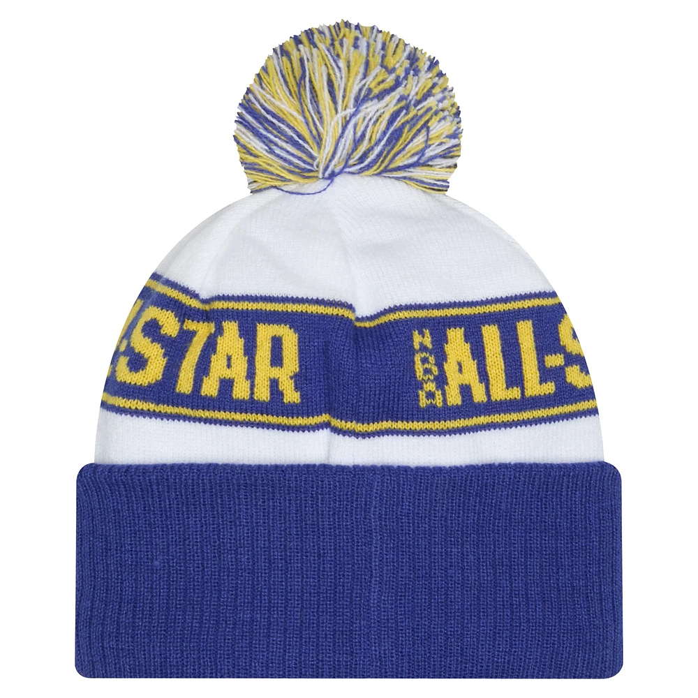 Bonnet en tricot à revers avec pompon NBA All-Star Game 2025 blanc New Era pour homme