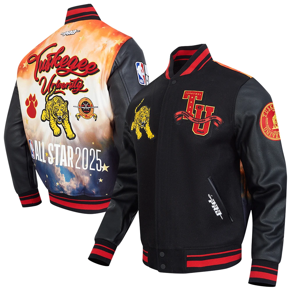 Veste en satin unisexe Pro Standard noire 2025 NBA All-Star Game x HBCU à boutons-pression