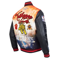 Veste en satin unisexe Pro Standard noire 2025 NBA All-Star Game x HBCU à boutons-pression