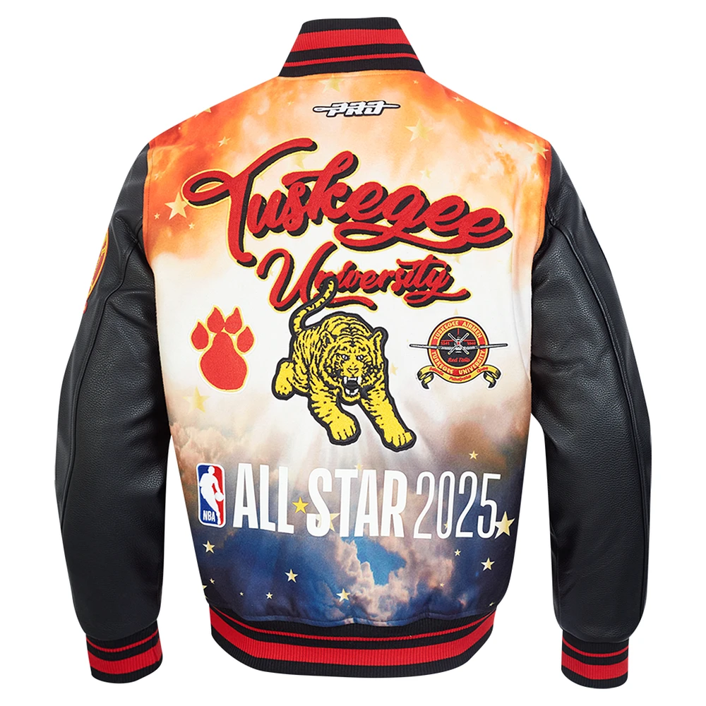 Veste en satin unisexe Pro Standard noire 2025 NBA All-Star Game x HBCU à boutons-pression