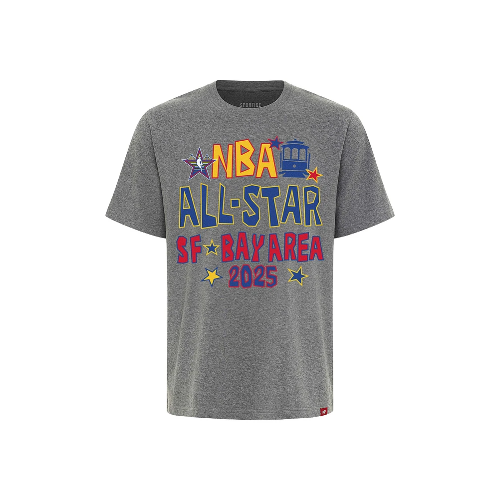 Unisex Sportiqe  Heather Gray 2025 NBA All-Star Game Duke Boxy T-Shirt