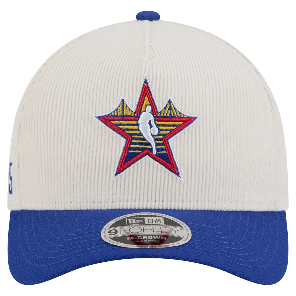 Youth New Era 2025 NBA All-Star Game Cream/Blue Big Star Corduroy 9FORTY Adjustable Hat