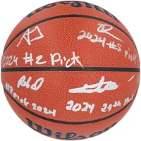 2024 NBA Draft Autographed Wilson Official Game Basketball Featuring Alexandre Sarr, Ron Holland II, Rob Dillingham & Isaiah Collier with "# Pick" Inscriptions - Limited Edition #12/12