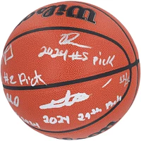 2024 NBA Draft Autographed Wilson Official Game Basketball Featuring Alexandre Sarr, Ron Holland II, Rob Dillingham & Isaiah Collier with "# Pick" Inscriptions - Limited Edition #12/12