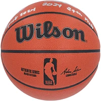2024 NBA Draft Autographed Wilson Official Game Basketball Featuring Alexandre Sarr, Ron Holland II, Rob Dillingham & Isaiah Collier with "# Pick" Inscriptions - Limited Edition #12/12