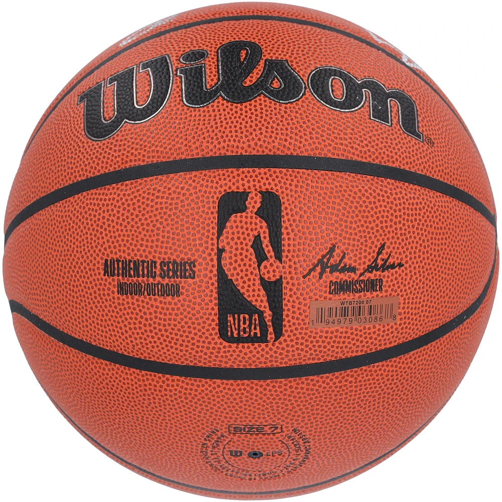 2024 NBA Draft Autographed Wilson Official Game Basketball Featuring Alexandre Sarr, Ron Holland II, Rob Dillingham & Isaiah Collier with "# Pick" Inscriptions - Limited Edition #12/12