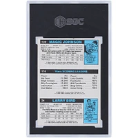 Carte recrue authentifiée Topps n° 6 SGC 1980-81 de Larry Bird, Julius Erving et Magic Johnson
