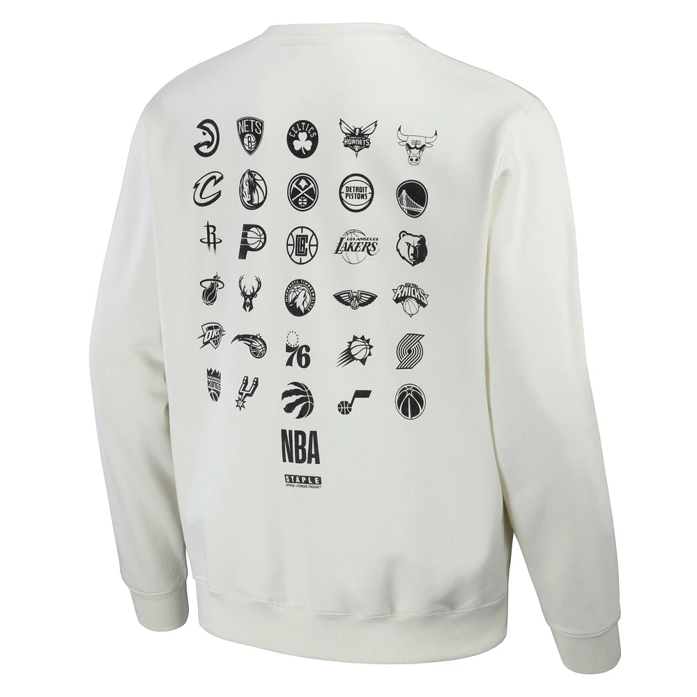 Sweat-shirt NBA x Staple Cream Pigeon All Teams Birds of a Feather Crew pour hommes