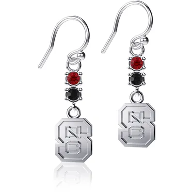 NC State Wolfpack Dayna Designs Dangle Crystal Earrings