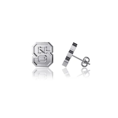 NC State Wolfpack Dayna Designs Team Logo Silver Post Earrings