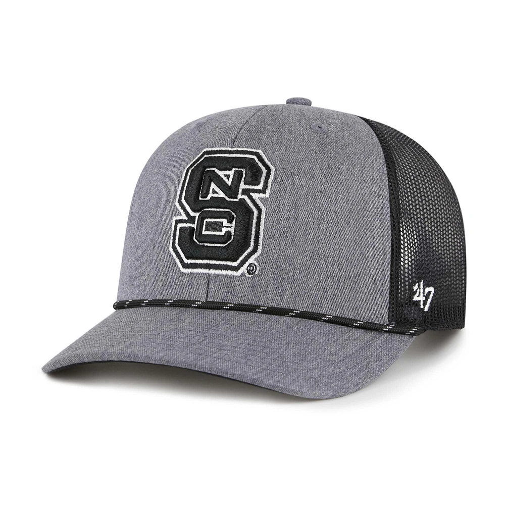 Men's '47  Gray NC State Wolfpack Carbon Rope Adjustable Hat