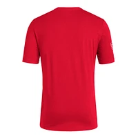 T-shirt adidas rouge NC State Wolfpack Fresh Wordmark pour homme