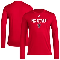 Men's adidas  Red NC State Wolfpack Locker On-Court the Fade AEROREADY Long Sleeve T-Shirt