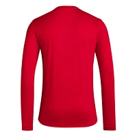 Men's adidas  Red NC State Wolfpack Locker On-Court the Fade AEROREADY Long Sleeve T-Shirt
