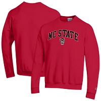 Men's Champion  Red NC State Wolfpack Arch Over Logo Pullover Sweatshirt
